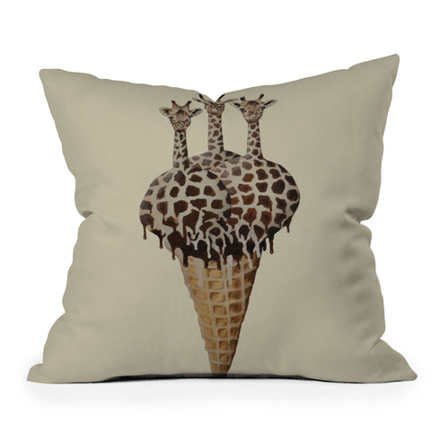 Coco de Paris Icecream giraffes Outdoor Throw Pillow