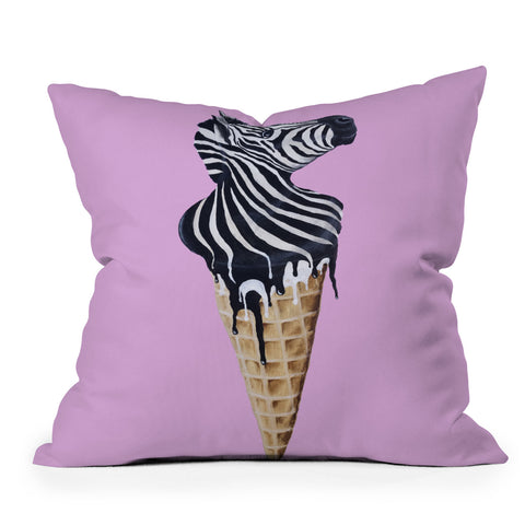 Coco de Paris Icecream zebra Outdoor Throw Pillow