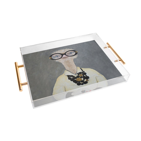 Coco de Paris Iris Apfel Ostrich Acrylic Tray