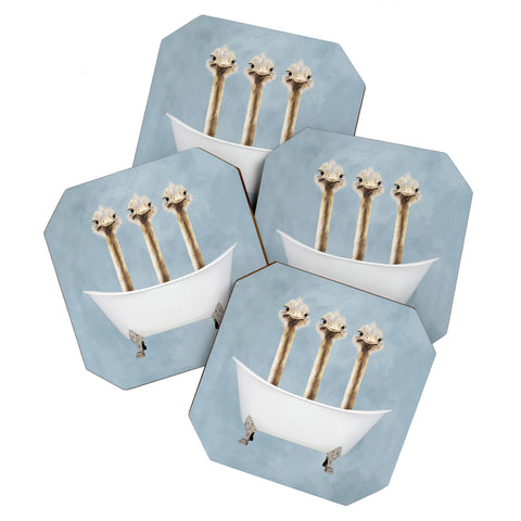 Coco de Paris Ostriches in bathtub Coaster Set