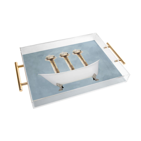 Coco de Paris Ostriches in bathtub Acrylic Tray