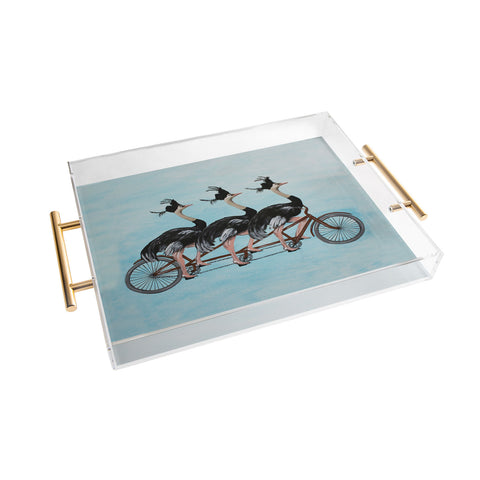 Coco de Paris Ostriches on bicycle Acrylic Tray