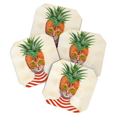 Coco de Paris Pineapple Cat Coaster Set