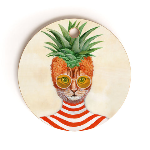 Coco de Paris Pineapple Cat Cutting Board Round