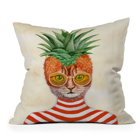 Coco de Paris Pineapple Cat Throw Pillow