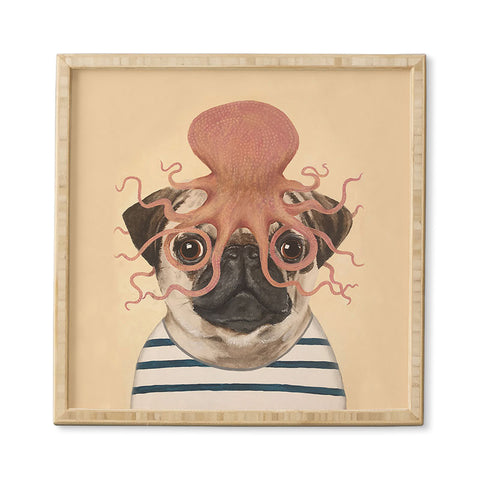 Coco de Paris Pug with octopus Framed Wall Art