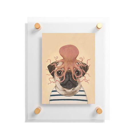 Coco de Paris Pug with octopus Floating Acrylic Print