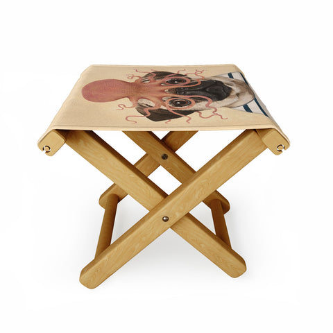 Coco de Paris Pug with octopus Folding Stool