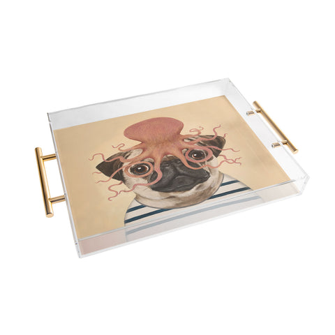 Coco de Paris Pug with octopus Acrylic Tray