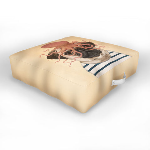 Coco de Paris Pug with octopus Outdoor Floor Cushion