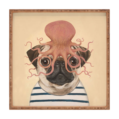 Coco de Paris Pug with octopus Square Tray