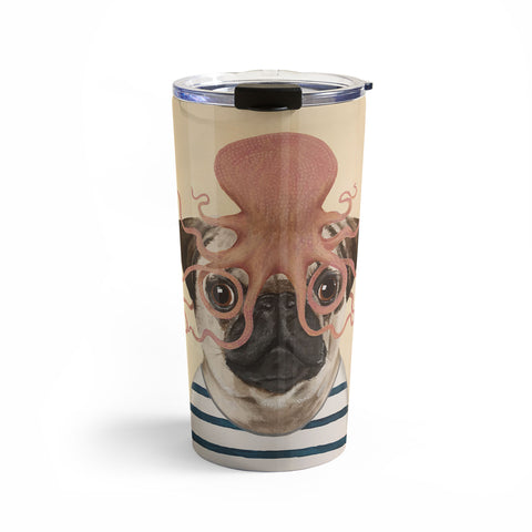 Coco de Paris Pug with octopus Travel Mug