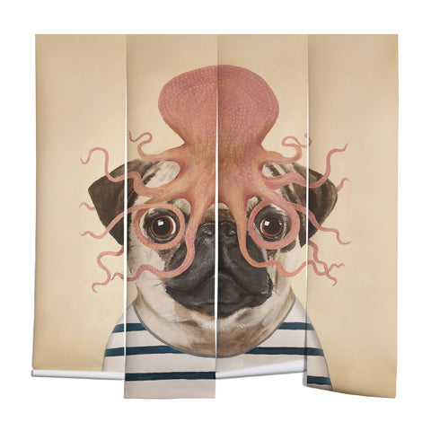 Coco de Paris Pug with octopus Wall Mural
