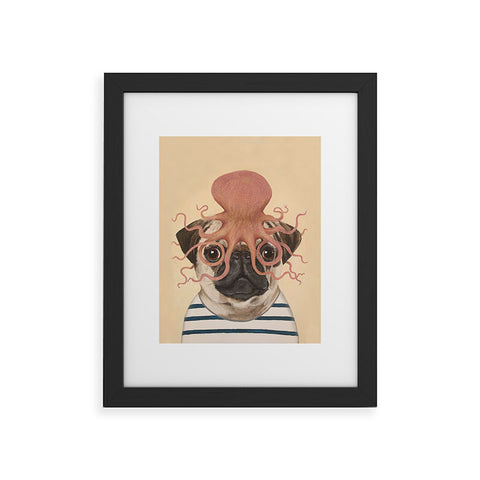 Coco de Paris Pug with octopus Framed Art Print