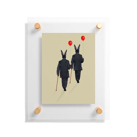 Coco de Paris Rabbits walking with balloons Floating Acrylic Print