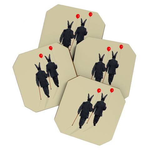 Coco de Paris Rabbits walking with balloons Coaster Set