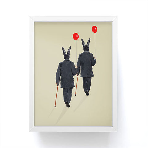 Coco de Paris Rabbits walking with balloons Framed Mini Art Print