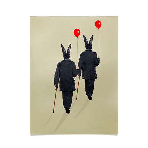 Coco de Paris Rabbits walking with balloons Poster