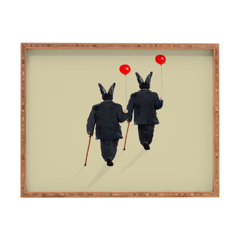 Coco de Paris Rabbits walking with balloons Rectangular Tray