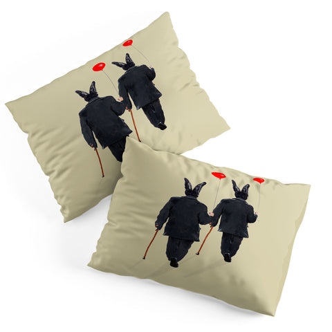 Coco de Paris Rabbits walking with balloons Pillow Shams