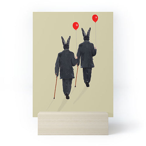 Coco de Paris Rabbits walking with balloons Mini Art Print