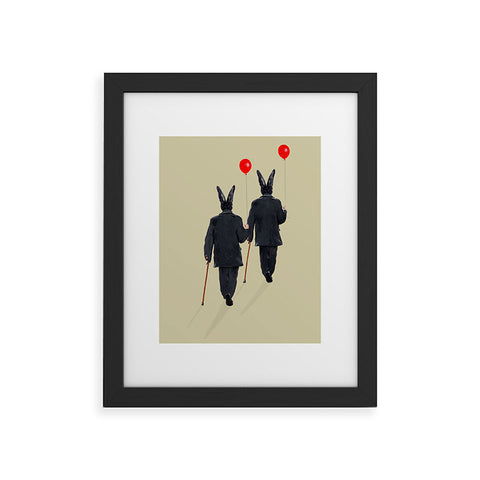 Coco de Paris Rabbits walking with balloons Framed Art Print