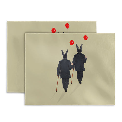 Coco de Paris Rabbits walking with balloons Placemat