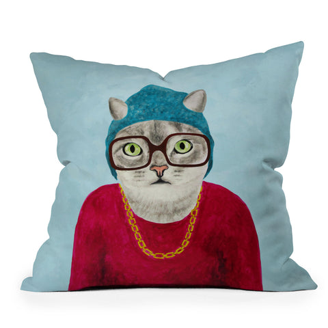 Coco de Paris Rapper Cat Outdoor Throw Pillow