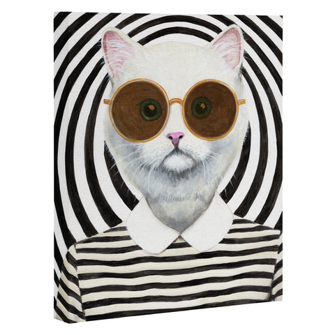 Coco de Paris Stripy Cat Art Canvas