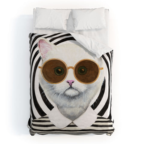 Coco de Paris Stripy Cat Duvet Cover