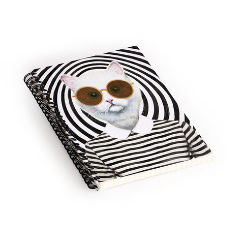 Coco de Paris Stripy Cat Spiral Notebook