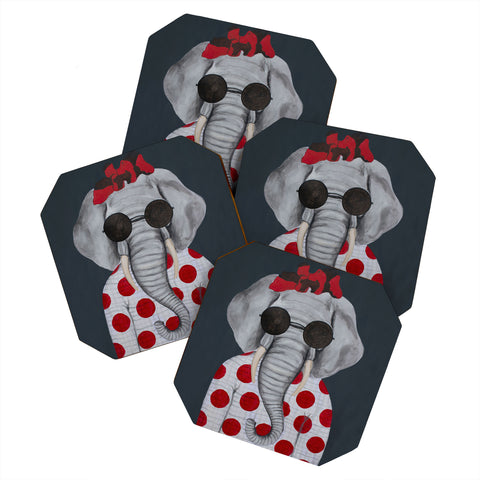 Coco de Paris Vintage elephant woman Coaster Set