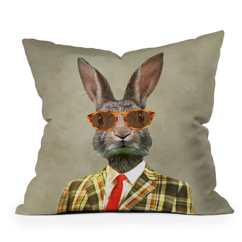 Coco de Paris Vintage Mister Rabbit Outdoor Throw Pillow