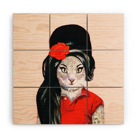 Coco de Paris Winehouse Cat Wood Wall Mural