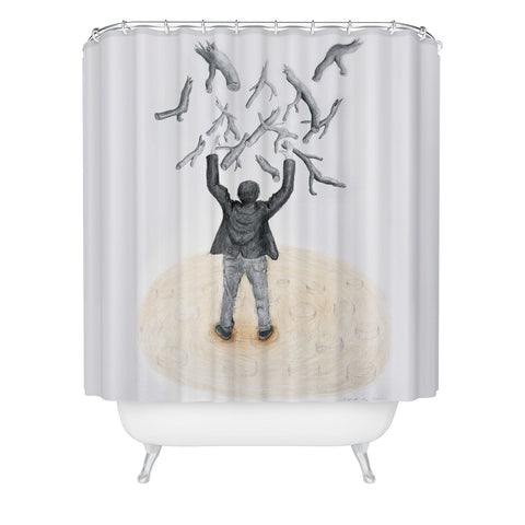 Coco de Paris Wood in the sky Shower Curtain