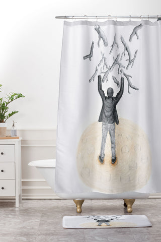 Coco de Paris Wood in the sky Shower Curtain And Mat
