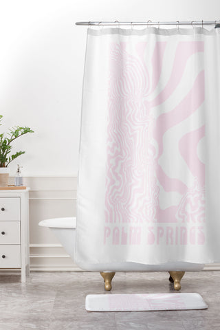 Coco Stardust Palm Springs Topogroovy Shower Curtain And Mat