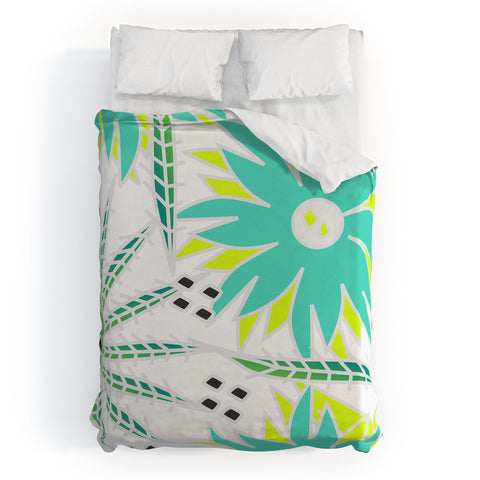 CocoDes Bright Tropical Flowers Duvet Cover
