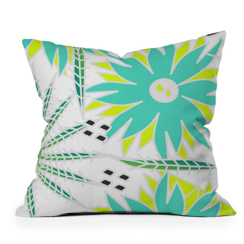 CocoDes Bright Tropical Flowers Outdoor Throw Pillow