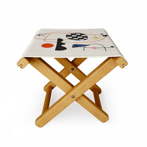 Cocoon Design Abstract Eclectic Colorful Folding Stool