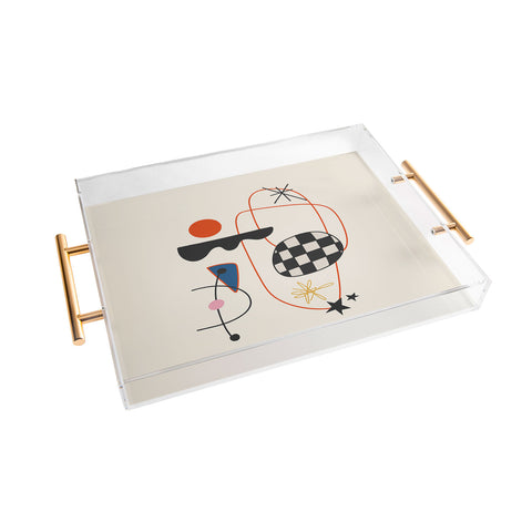 Cocoon Design Abstract Eclectic Colorful Acrylic Tray