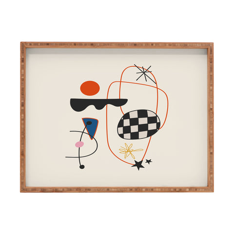 Cocoon Design Abstract Eclectic Colorful Rectangular Tray