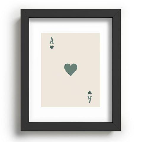 Cocoon Design Ace of Hearts Playing Card Sage Recessed Framing Rectangle