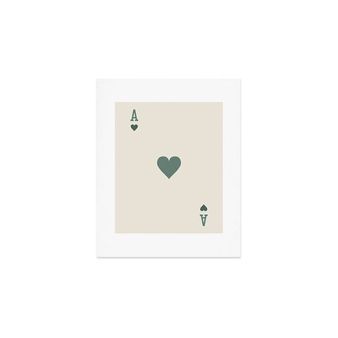 Cocoon Design Ace of Hearts Playing Card Sage Art Print