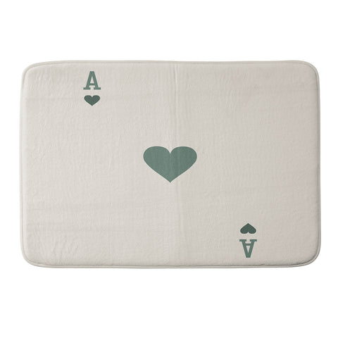 Cocoon Design Ace of Hearts Playing Card Sage Memory Foam Bath Mat