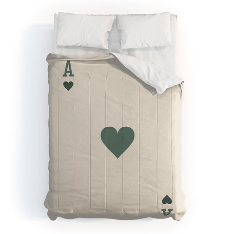 Cocoon Design Ace of Hearts Playing Card Sage Comforter