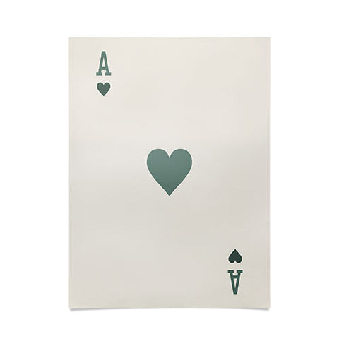 Cocoon Design Ace of Hearts Playing Card Sage Poster
