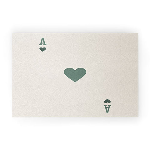 Cocoon Design Ace of Hearts Playing Card Sage Welcome Mat