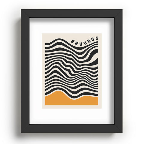 Cocoon Design Bauhaus Wavy Lines and Yellow Recessed Framing Rectangle