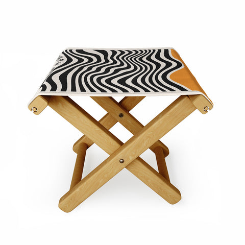 Cocoon Design Bauhaus Wavy Lines and Yellow Folding Stool